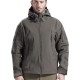 FREE SOLDIER Hunting Jacket, Men's Soft-shell Tactical Hooded Jacket Outdoor winter fleece jacket